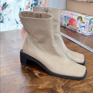 Women's Cream Ankle Boots